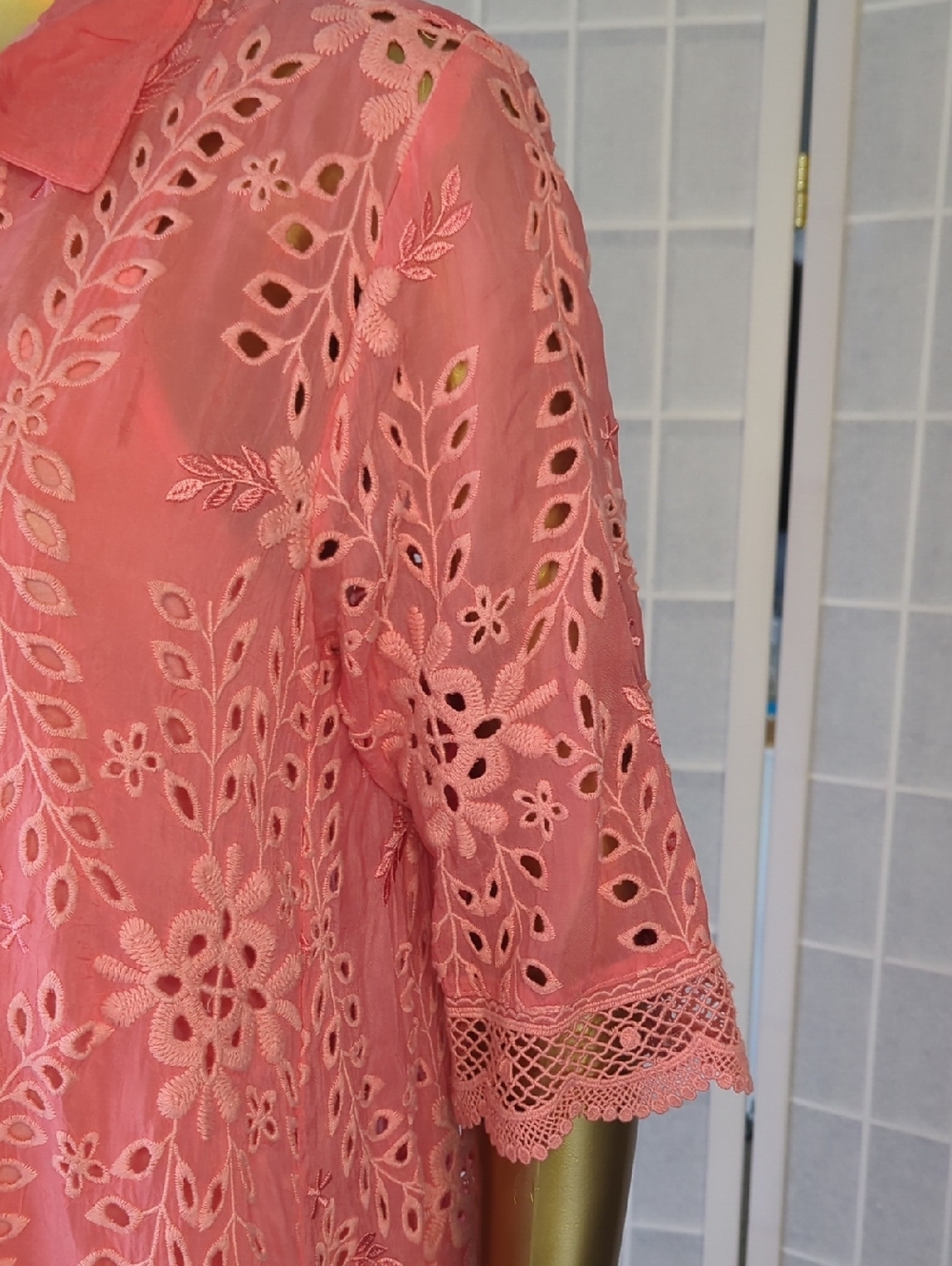 Johnny Was Malfi Dress Coral Embroidered - Picture 6 of 11